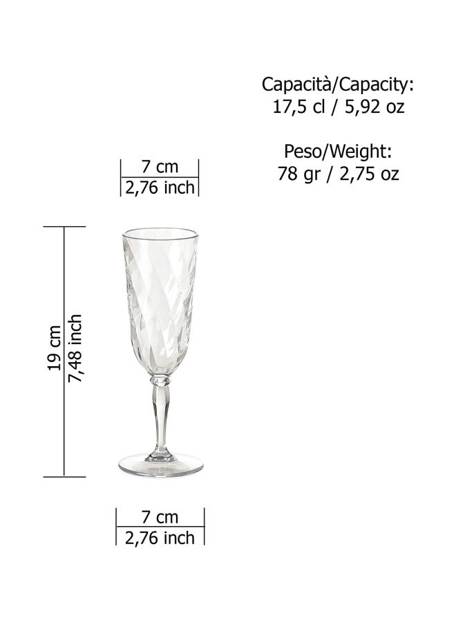 أومادا طقم مزامير الشمبانيا الماسية مكون من 4 قطع أكريليك - Image 3