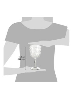 OMADA 4-Piece Diamond Glass Wine Set Clear 8.5x8.5x15.8cm  - Image 2