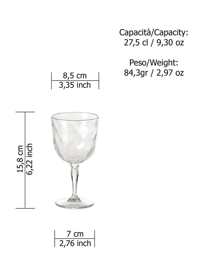 أومادا مجموعة كؤوس للمشروبات بنمط ماسي مكونة من 4 قطع شفاف 8.5x8.5x15.8سم  - Image 3