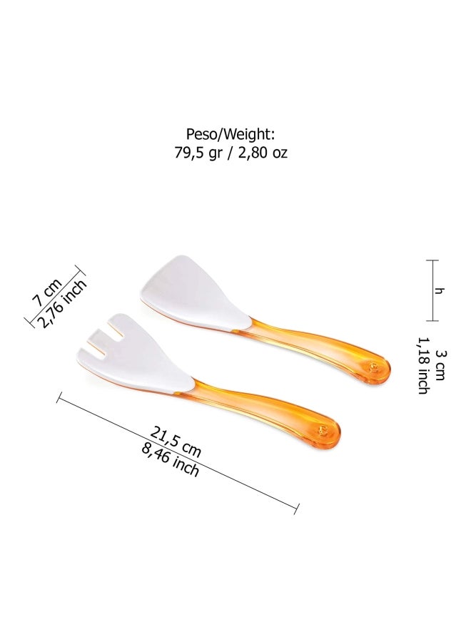 2-Piece Acrylic Server Set Yellow/White 2x (8.4x2.7x1.1)inch - v1595938890/N39505337A_3