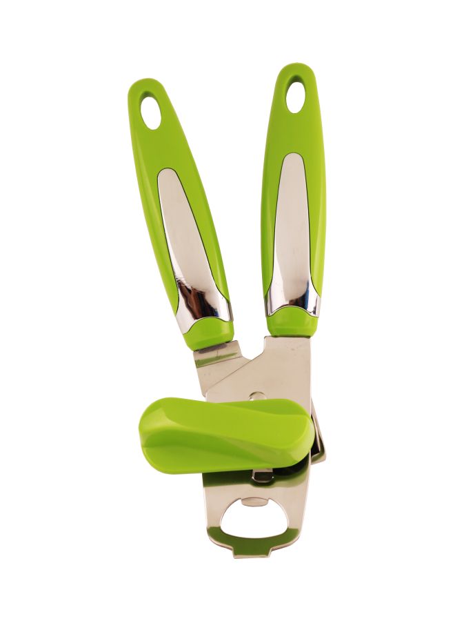 Meadows Stainless Steel Can Bottle Opener Green/Silver 23cm - Image 1