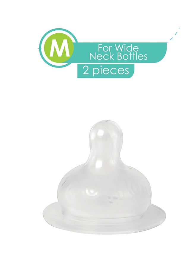 La Frutta 2-Piece Wide Neck Teat Nipple Set Medium 6-18M - Image 2