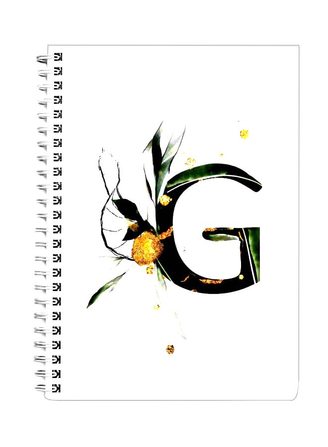 LOWHA - A5 Letter G Printed Notebook White/Green/Black - Image 1