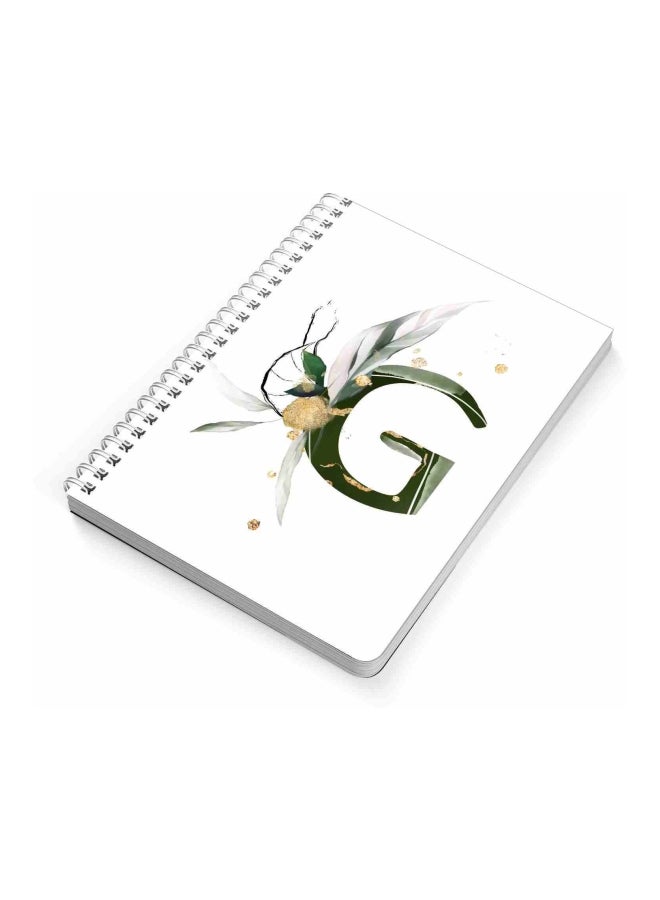 LOWHA - A5 Letter G Printed Notebook White/Green/Black - Image 1
