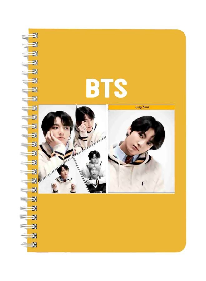 LOWHA - BTS Jung Kook Printed A5 Notebook Yellow/White/Black - Image 1