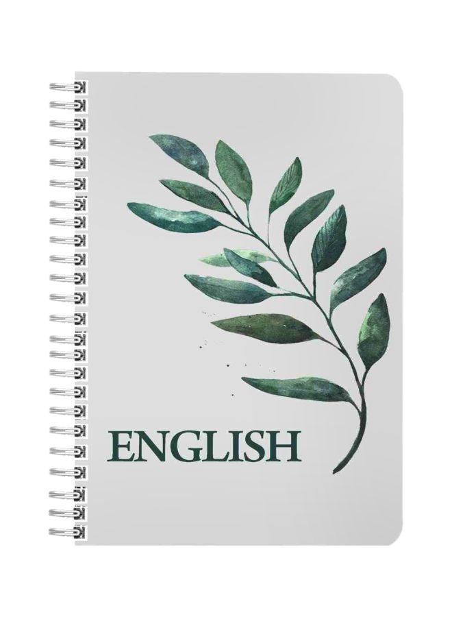 LOWHA - A5 English Printed Notebook Grey/Green - Image 1