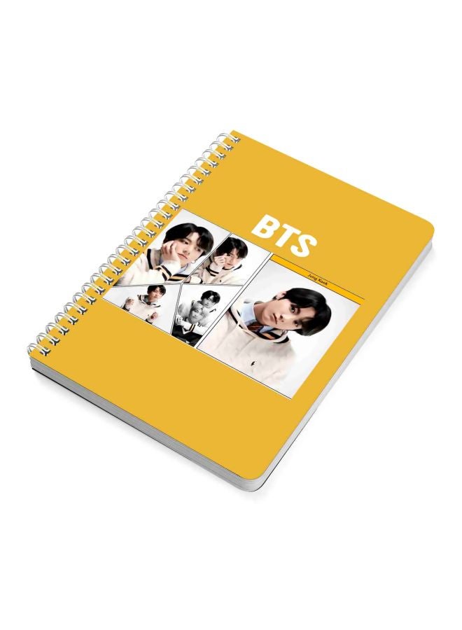 LOWHA - BTS Jung Kook Printed A5 Notebook Yellow/White/Black - Image 1