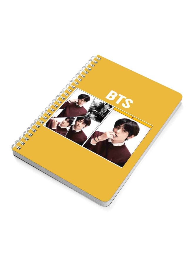 LOWHA - A5 BTS Printed Spiral Bound Notebook Yellow/Brown/White - Image 1