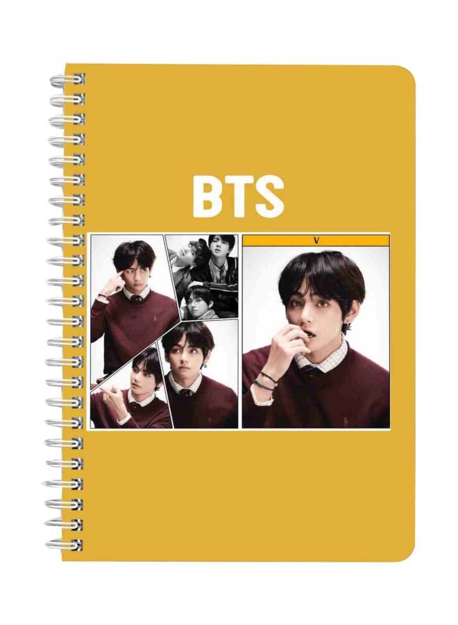 LOWHA - A5 BTS Printed Spiral Bound Notebook Yellow/Brown/White - Image 1