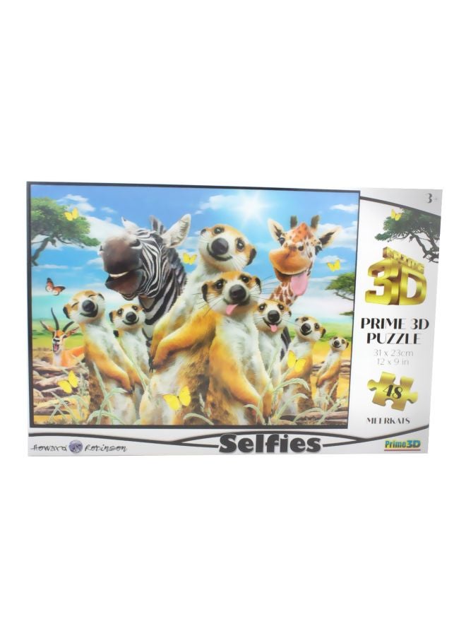 Prime 3D 48-Piece Meerkat Selfies 3D Puzzle Set - Image 1