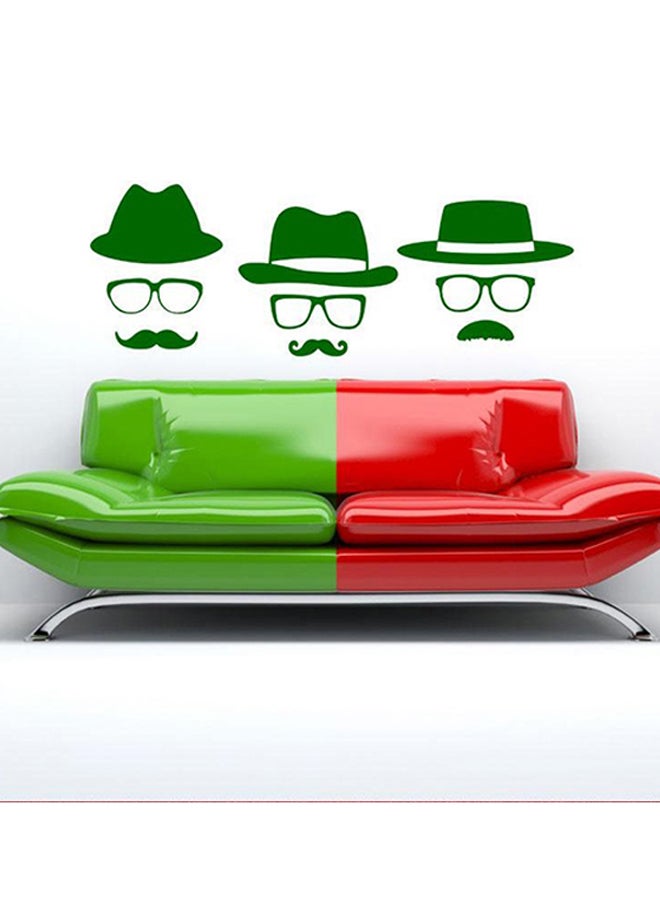 3-Piece Self Adhesive Wall Decoration Sticker Set Green 30 x 85cm