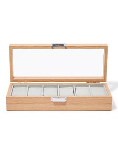 6-Compartment Wooden Watch Organizer