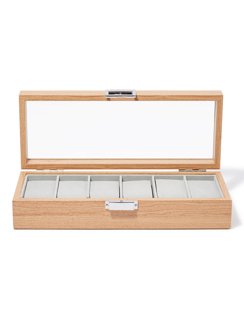Rosh - 6-Compartment Wooden Watch Organizer - Image 1
