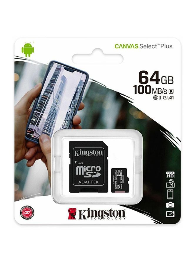 Kingston Canvas Select Plus MicroSDXC Flash Memory Card With Adapter Black  - Image 2