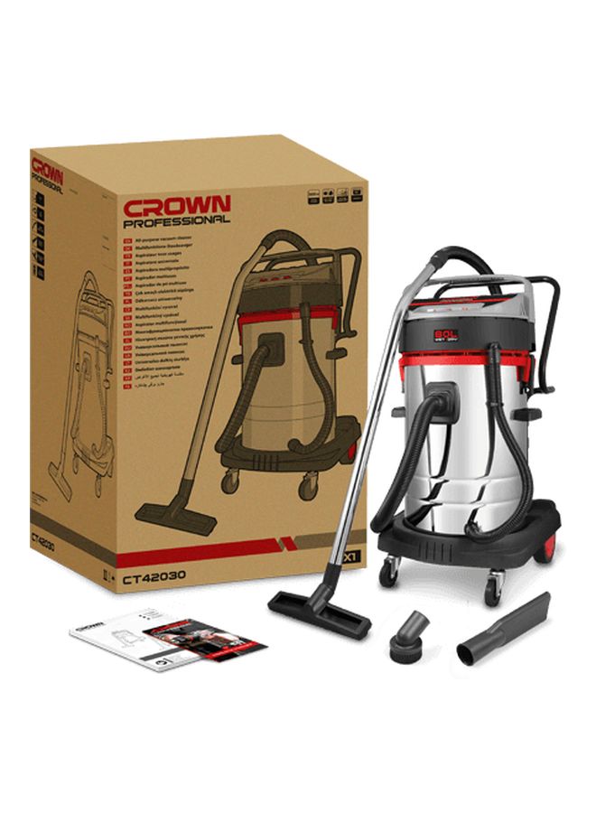 كراون مكنسة كهربائية سعة 80 لتراً 80 L 3000 W CT42030 فضي / أسود / أحمر - Image 2