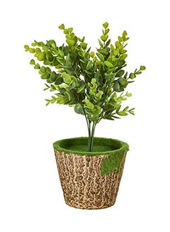 Generic Fourwalls Artificial Polyester Eucalyptus Grass Bunches With Pot Green&Pot 15  x 15  x 35cm  - Image 2