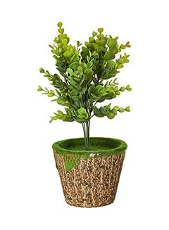 Generic Fourwalls Artificial Polyester Eucalyptus Grass Bunches With Pot Green&Pot 15  x 15  x 35cm  - Image 3