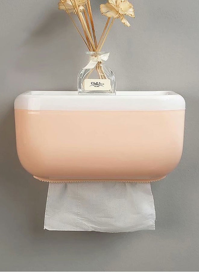صندوق مناديل مثبت على الحائط مقاوم للماء أبيض/ وردي 25x15x16Ø³Ù†ØªÙŠÙ…ØªØ± - Image 2