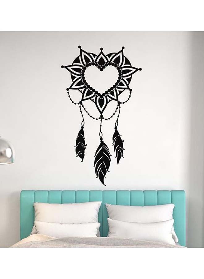 Heart Shape Self-Adhesive Decorative Wall Sticker Black 65 x 40cm