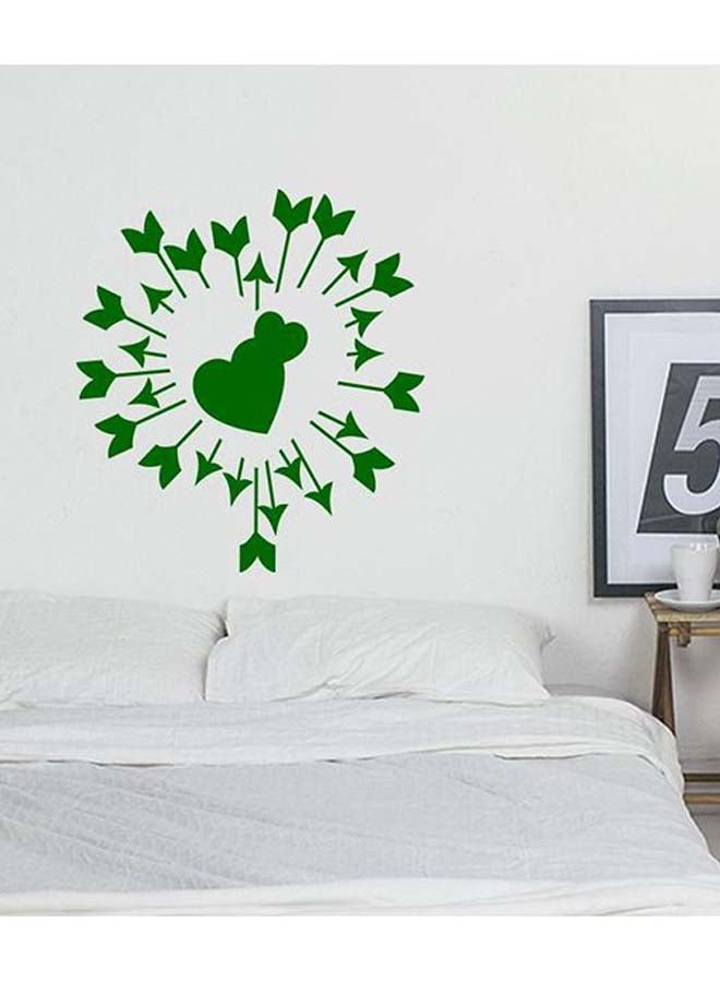 Heart Self-Adhesive Decorative Wall Sticker Green 55 x 50cm