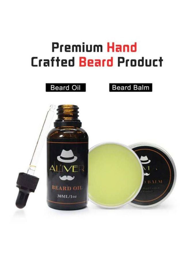 ALIVER - 5-In-1 Beard Care Kit Beige/Black/Silver - Image 1