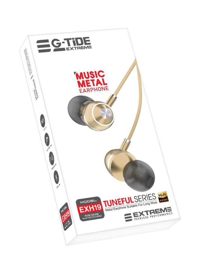 G-TiDE EXTREME Tuneful Series Wired In Ear Earphones Gold - Image 2