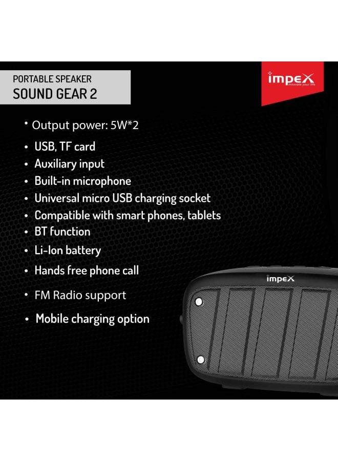 Impex Sound Gear 2 Bluetooth Speaker Black - Image 5