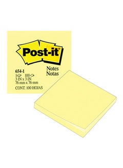 3M 100-Piece Standard Self Stick Notes Yellow  - Image 2