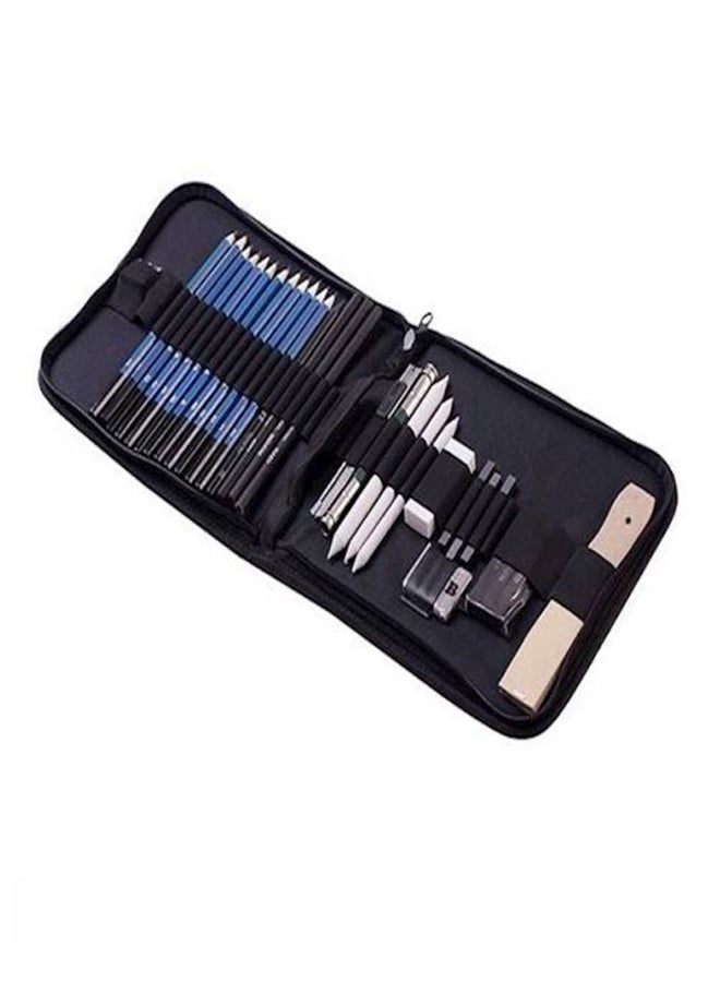 Beauenty 32-Piece Wooden Drawing Tools And Sketch Pencil Set Multicolour - Image 2
