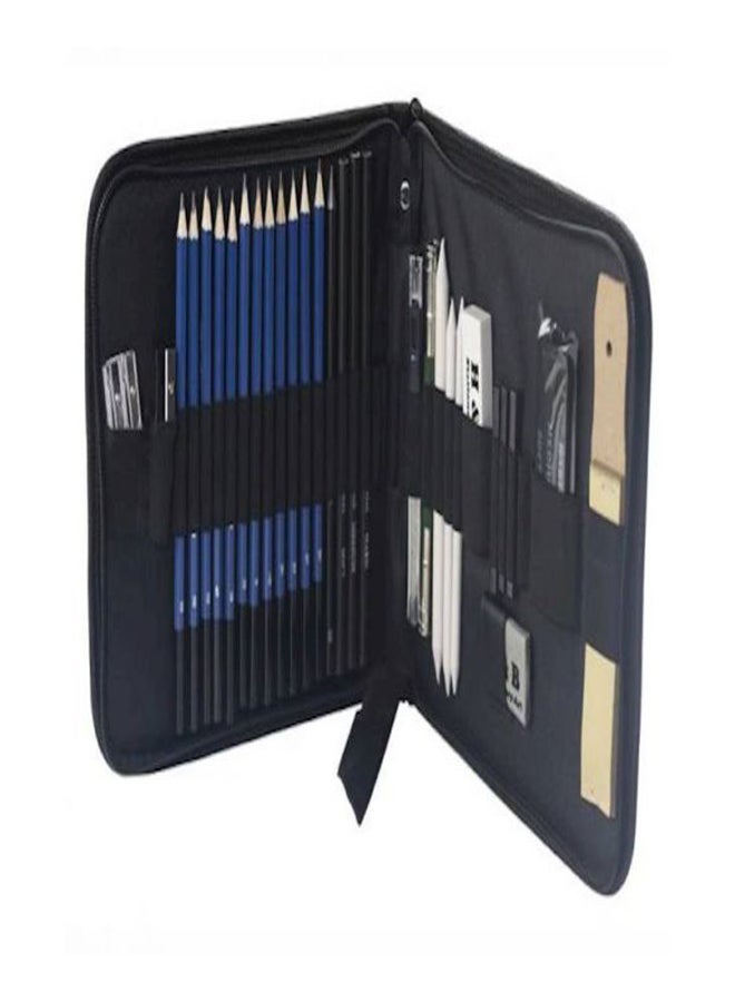 Beauenty 32-Piece Wooden Drawing Tools And Sketch Pencil Set Multicolour - Image 3