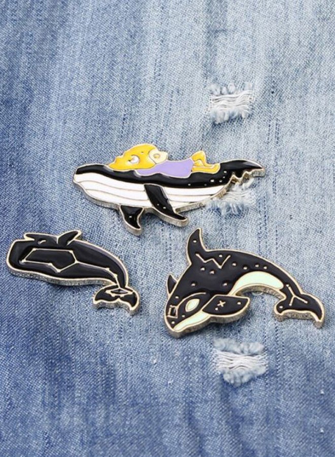 Beauenty - 3-Piece Stylish Dolphin Design Brooch - Image 1