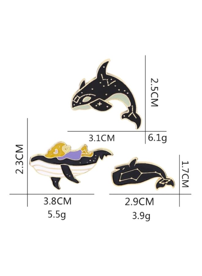 Beauenty - 3-Piece Stylish Dolphin Design Brooch - Image 1