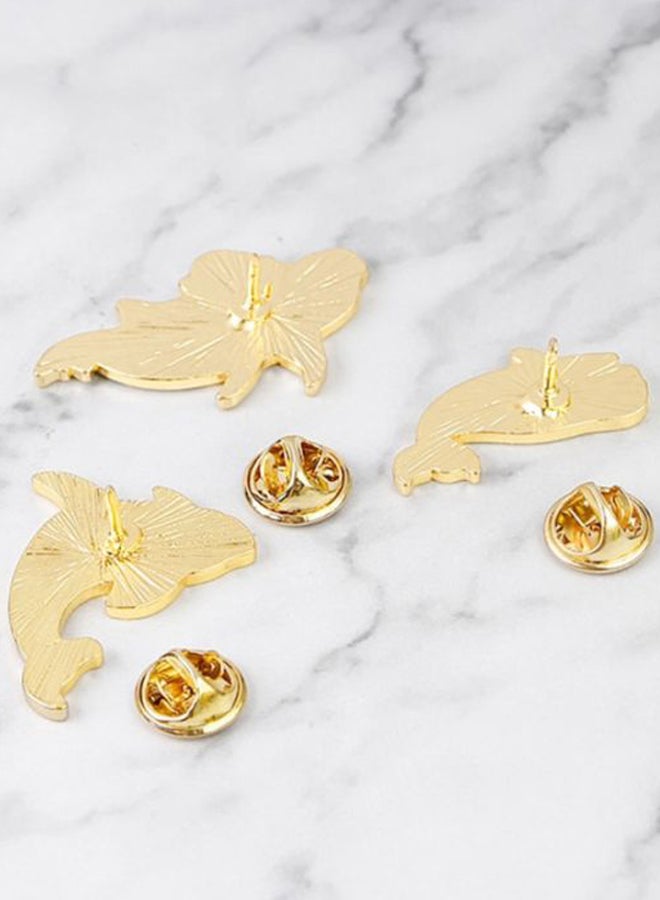 Beauenty - 3-Piece Stylish Dolphin Design Brooch - Image 1