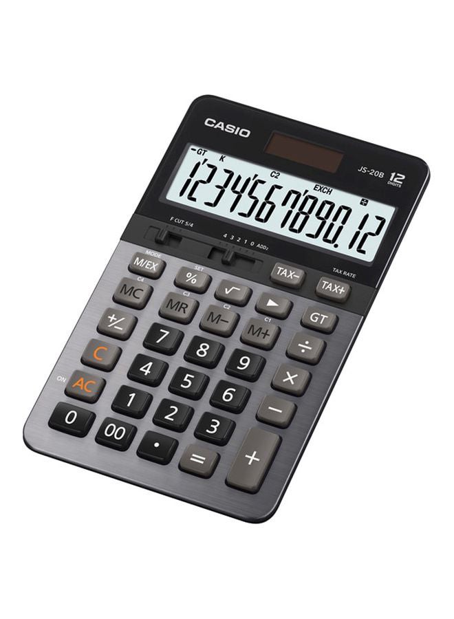 آلة حاسبة أساسية بشاشة سعة 12 رقماً رمادي/أسود