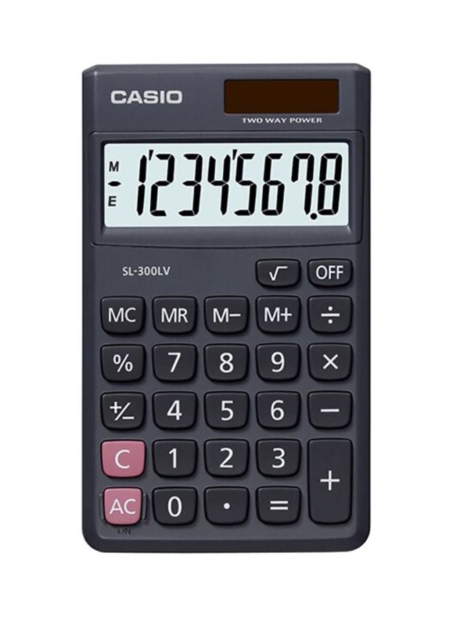 كاسيو آلة حاسبة محمولة بحجم صغير طراز SL-300LV-W-DP أسود 
