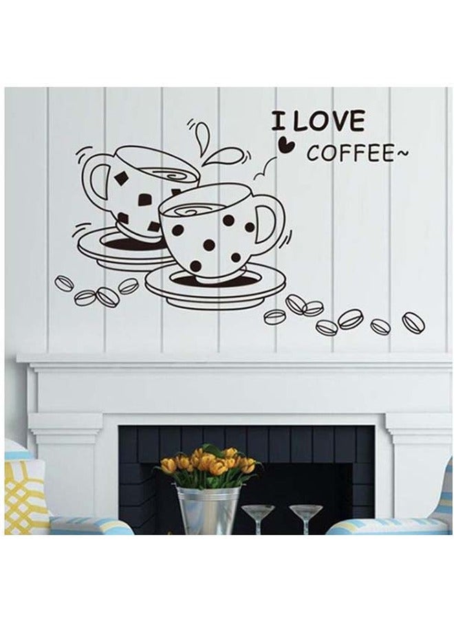 فاكيند ملصق جداري بطبعة عبارة "I Love Coffee" أسود 40x42سم - Image 1