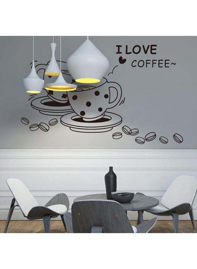 فاكيند ملصق جداري بطبعة عبارة "I Love Coffee" أسود 40x42سم - Image 3