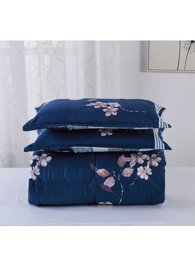 Sleep night 6-Piece Printed Comforter Set Polyester Blue/Purple/Brown King - Image 2