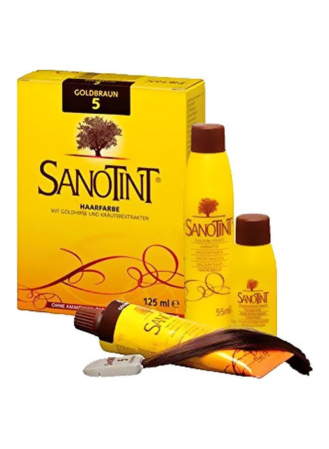 Sanotint Classic Permanent Hair Dye 05 Golden Chestnut Color Paste 55, Fixer 55, Revitalizing Balm 15ml  - Image 1