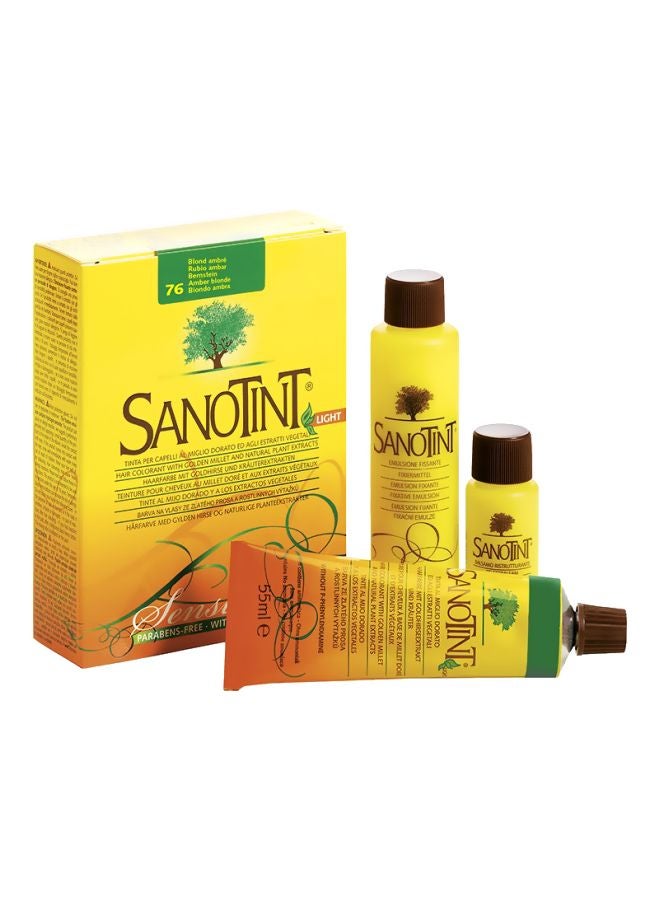 Sanotint Sensitive Permanent Hair Dye 76 Amber Blonde Colour Paste 55, Fixer 55, Revitalizing Balm 15ml  - Image 1