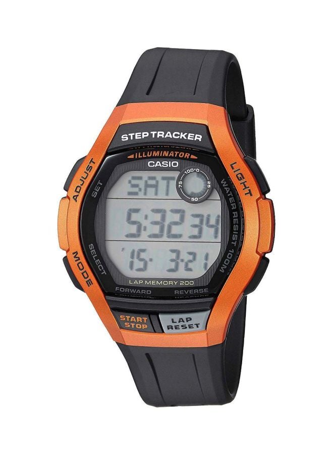 كاسيو ساعة يد رقمية للشباب طراز LWS-2000H-4AV - قياس 44 مم - لون أسود/برتقالي للرجال - Image 1