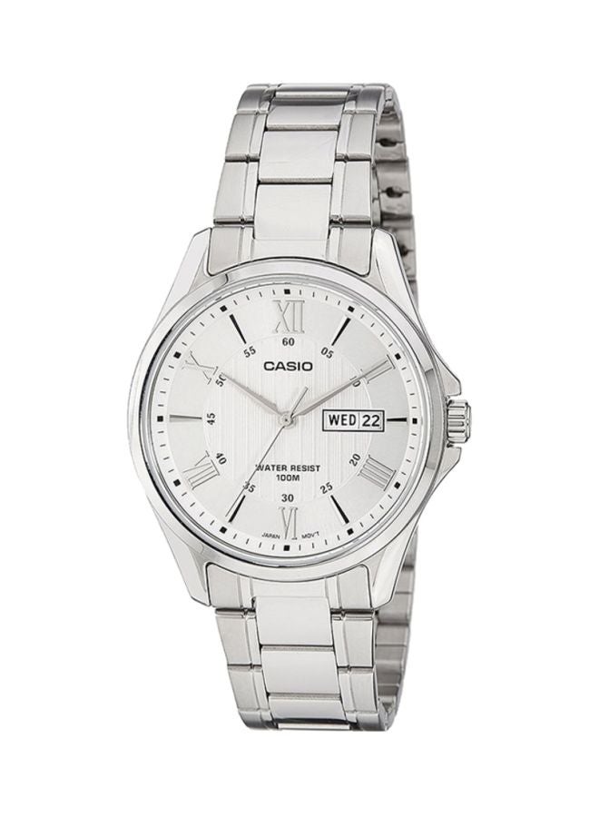 كاسيو ساعة يد إنتيسر بعقارب طراز MTP-1384D-7AVDF - 47 مم - فضي للرجال - Image 1