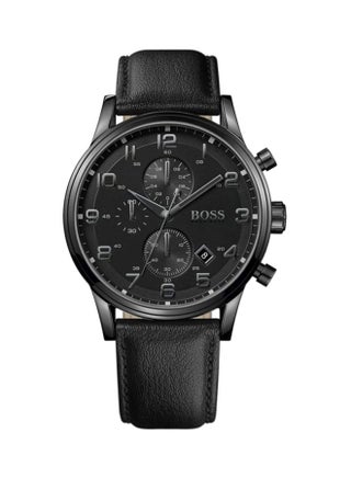Men's Leather Chronograph Watch 1512567 - 44 mm - Black - v1596010644/N15610735A_1