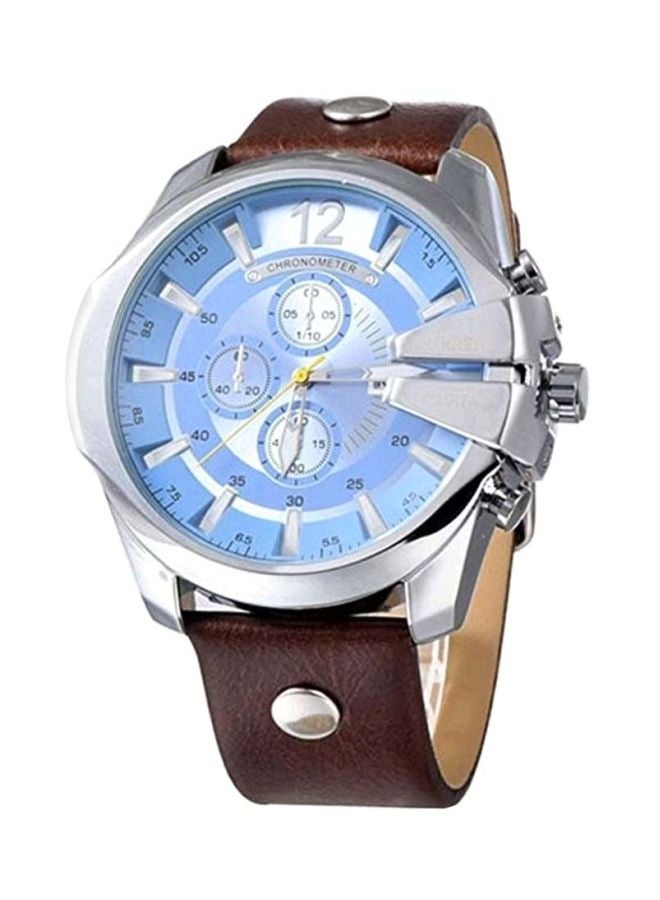 كارين ساعة يد بعقارب مقاومة للماء طراز 8176 - 53 ملم - بني للرجال - Image 1