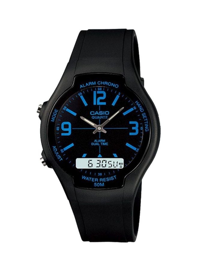 CASIO Men's Youth Analog & Digital Quartz Watch AW-90H-2BVDF - 39 mm - Black - Image 1
