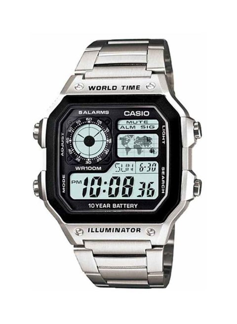 Men's Youth Digital Watch AE-1200WHD-1A - 42 mm - Silver