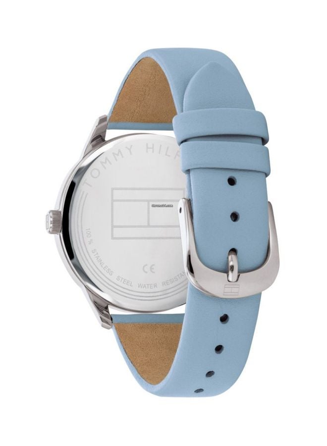 TOMMY HILFIGER - Women's Round Shape Leather Band Analog Wrist Watch 38 mm - Blue - 1782023 - Image 1