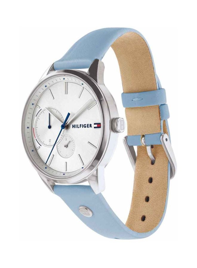 TOMMY HILFIGER - Women's Round Shape Leather Band Analog Wrist Watch 38 mm - Blue - 1782023 - Image 1