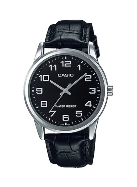 Men's Dress Water Resistant Analog Watch MTP-V001L-1BUDF - 38 mm - Black