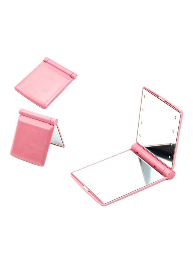 Cool Baby Foldable LED Lights Makeup Mirror Pink - Image 2
